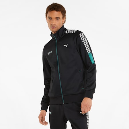 Mercedes F1 T7 Men's Track Jacket, Puma Black, small-PHL