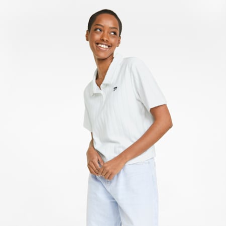 Downtown Towelling Women's Polo Shirt, Puma White, small-AUS