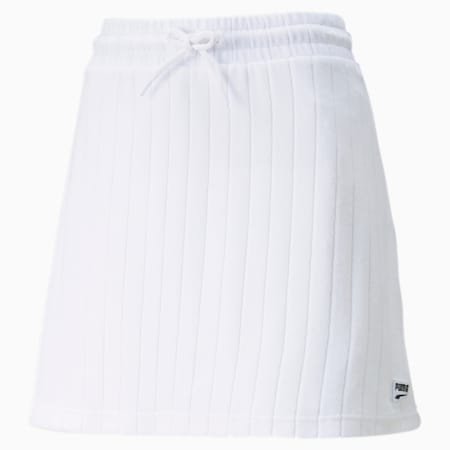 Downtown Towelling Women's Skirt, Puma White, small