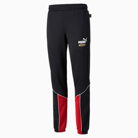 King Men's Track Pants, Puma Black-Red, small