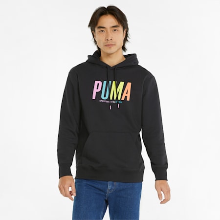 SWxP Graphic Men's Hoodie, Puma Black, small-SEA