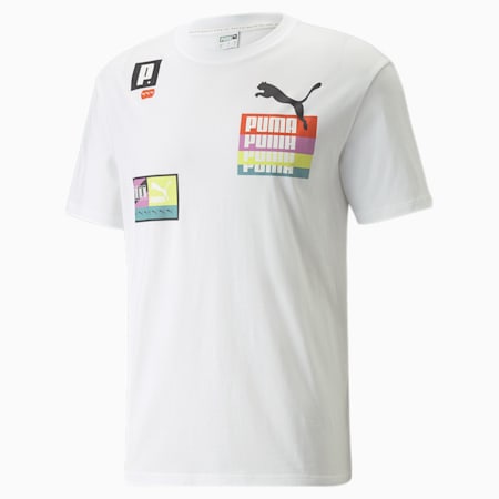 T-shirt Brand Love Multiple Uomo, Puma White, small