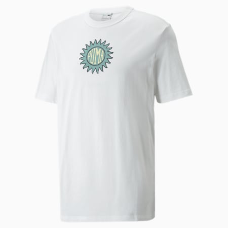 Downtown Graphic Herren T-Shirt mit Rundhalsausschnitt, Puma White, small