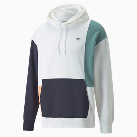 Downtown Colourblocked hoodie voor heren, Puma White, small