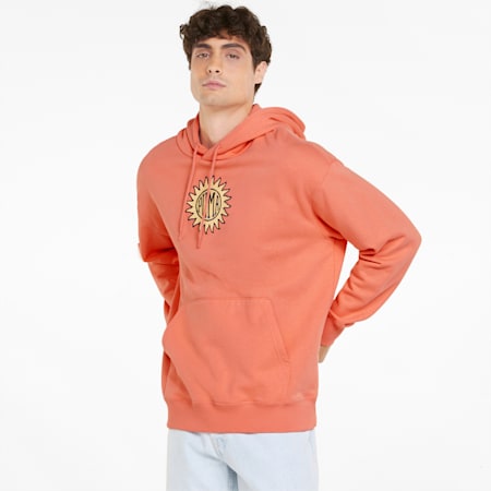 Sweat à Capuche Downtown Graphic Homme, Peach Pink, small