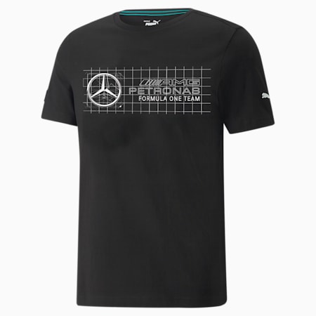 Mercedes F1 Logo Men's Tee, Puma Black, small-GBR