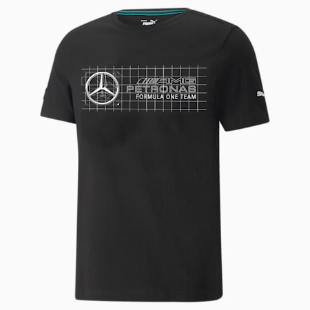 Mercedes F1 Logo Men's Tee, Puma Black, small-THA