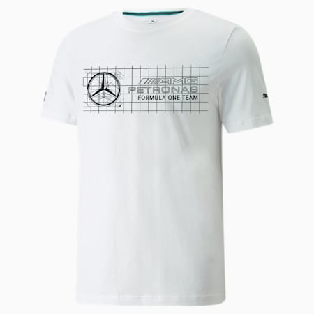 Mercedes F1 Logo Herren T-Shirt, Puma White, small