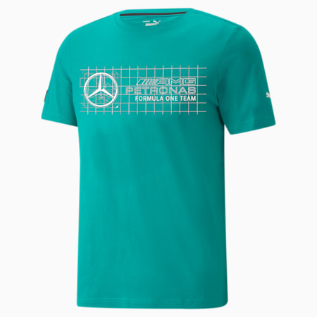 Mercedes F1 Logo Men's Tee, Spectra Green, small-THA