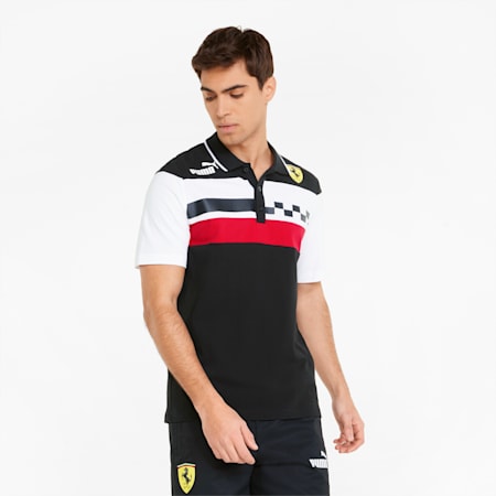 Scuderia Ferrari Race SDS Men's Polo Shirt, Puma Black, small-PHL