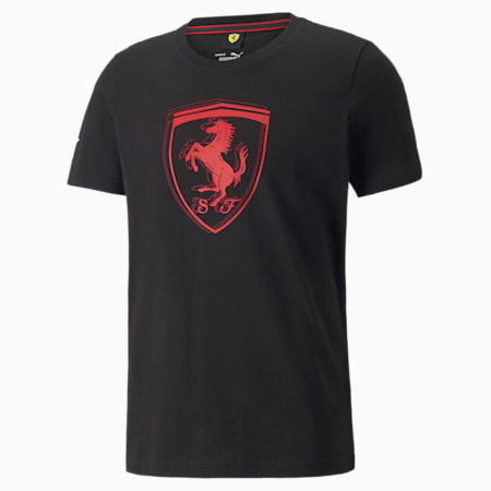 Scuderia Ferrari Race Tonal Shield Men's T-shirt, Puma Black, small-IND