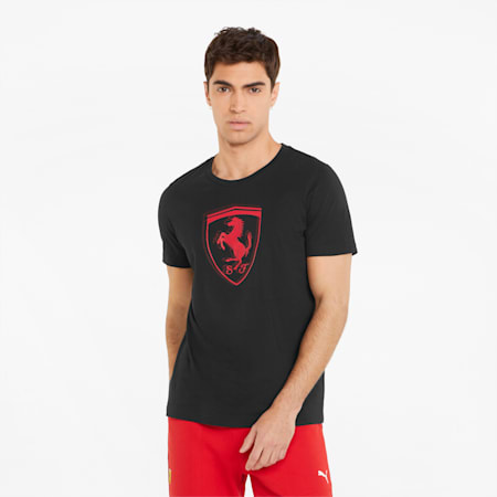 Scuderia Ferrari Race Tonal Shield Men's Tee, Puma Black, small-SEA