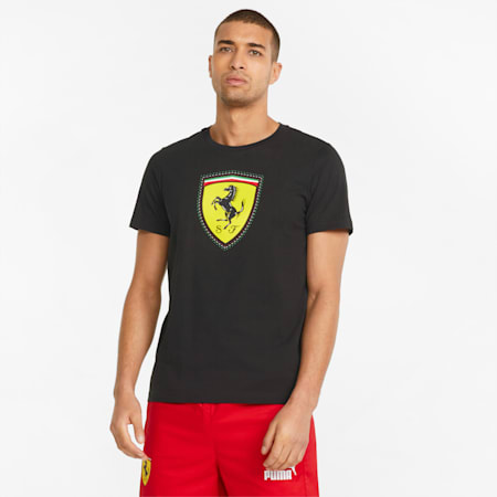 Scuderia Ferrari Race Colour Shield Men's Tee, Puma Black, small-PHL