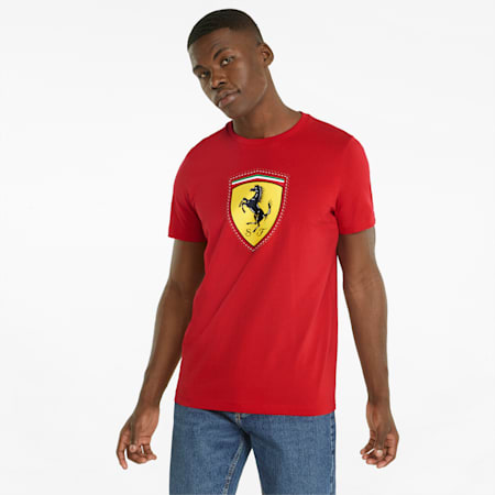 เสื้อยืดผู้ชาย Scuderia Ferrari Race Colour Shield, Rosso Corsa