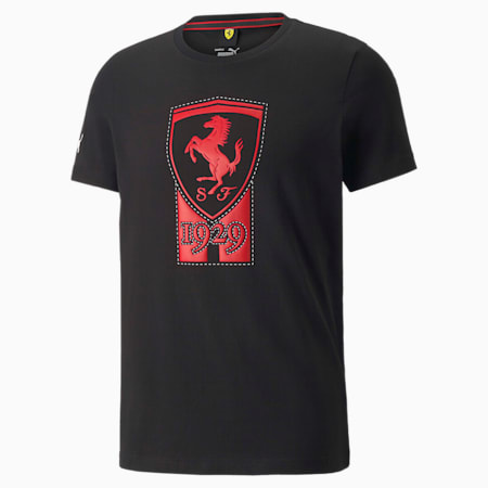 Scuderia Ferrari Race Heritage Shield T-shirt heren, Puma Black, small