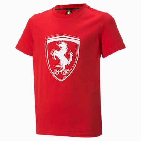 T-shirt ton sur ton Scuderia Ferrari Race pour enfant, Rosso corsa, petit