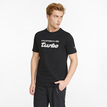 Porsche Legacy Logo Men's Tee, Puma Black, small-PHL