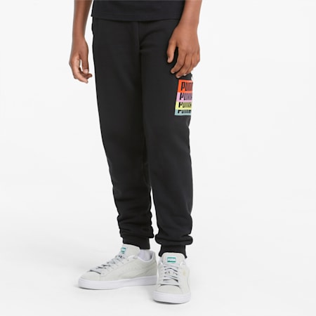 Brand Love Youth Sweatpants, Puma Black, small-PHL