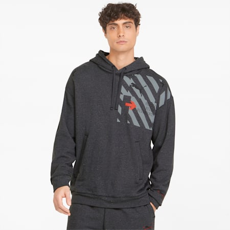 RE:Collection Graphic Hoodie, Dark Gray Heather, small