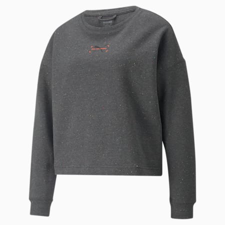 RE:Collection Relaxed Crew Neck Women's Sweatshirt, Dark Gray Heather, small