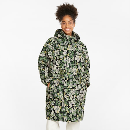 PUMA x LIBERTY Women's Rain Jacket, Puma Black-Flower AOP, small-SEA