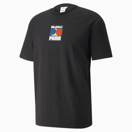 PUMA x BUTTER GOODS Graphic Herren T-Shirt, Puma Black, small