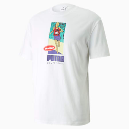 Męska koszulka z grafiką PUMA x BUTTER GOODS, Puma White---, small