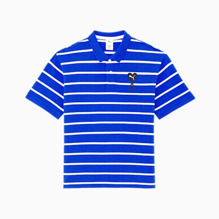 PUMA x AMI Men's Polo Shirt, Dazzling Blue, small-PHL
