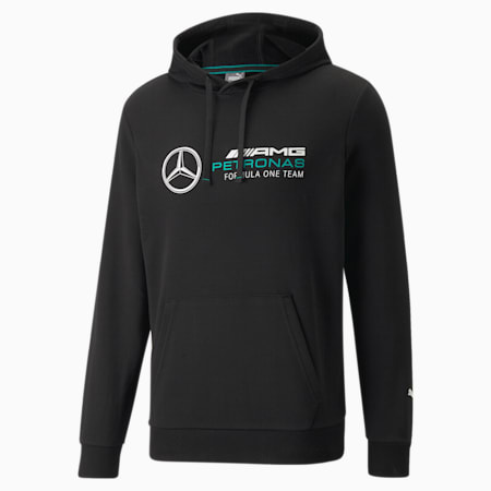 Mercedes F1 Essential Men's Hoodie, Puma Black, small-GBR