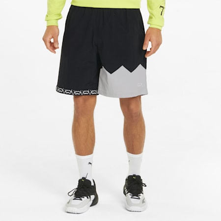 Jaws Woven Men's Basketball Shorts, Puma Black-Harbor Mist, small-SEA