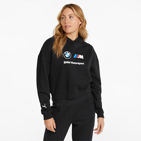 BMW M Motorsport Essentials Logo Women's Hoodie, Cotton Black, small-GBR