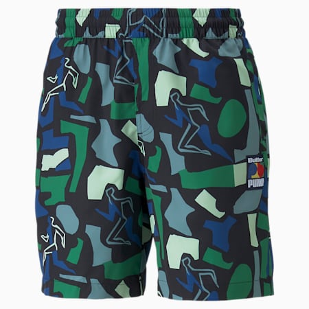 PUMA x BUTTER GOODS Printed Men's Shorts, Mineral Blue, small-GBR