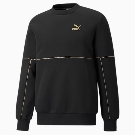 LUXE Men's Crew Sweater, Puma Black, small-AUS