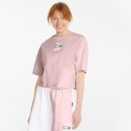 Brand Love Oversized Women's Tee, Chalk Pink, small-SEA