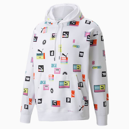 Brand Love hoodie met print voor heren, Puma White, small