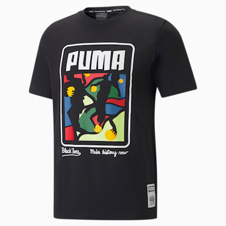 Męska koszulka koszykarska Harlem, Puma Black, small