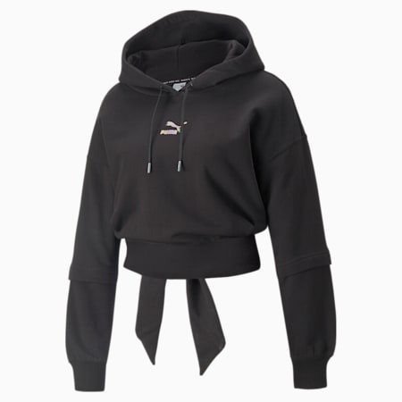 Crystal Galaxy Women's Hoodie, Puma Black, small-SEA