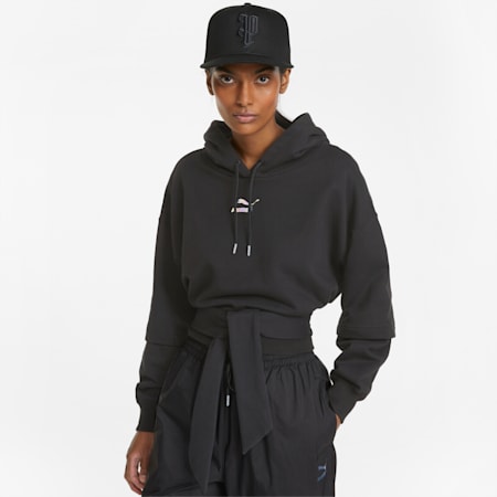 Crystal Galaxy Women's Hoodie, Puma Black, small-PHL