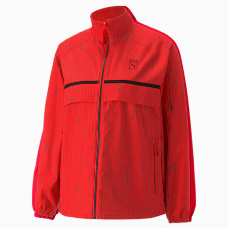 여성 푸마 x 보그 우븐 자켓/PUMA x VOGUE Woven Jacket, Fiery Red, small-KOR