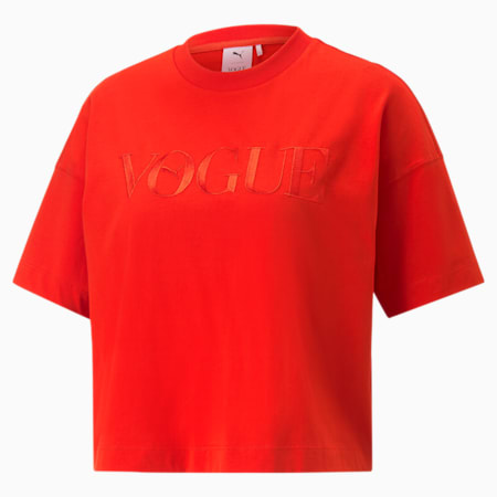 PUMA x VOGUE Women's Graphic Tee, Fiery Red, small-AUS