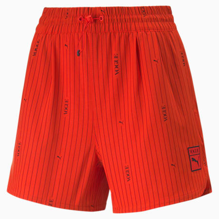 PUMA x VOGUE Women's Woven Shorts, Fiery Red, small-SEA