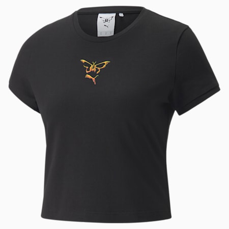PUMA x DUA LIPA Slim Women's Tee, Puma Black, small-SEA