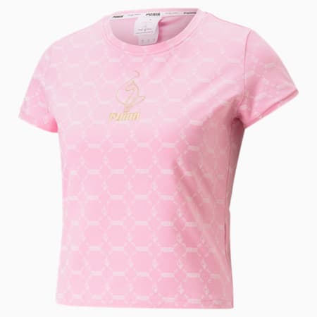PUMA x BABY PHAT T-shirt met all-over print voor dames, Bonbon-AOP, small