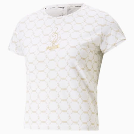 PUMA x BABY PHAT T-shirt met all-over print voor dames, Puma White-AOP, small