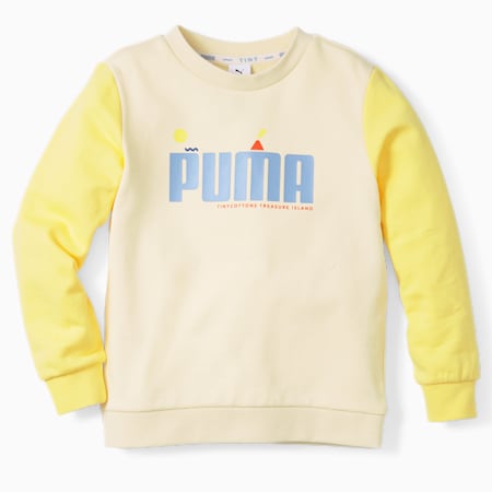 PUMA x TINY Colourblocked sweatshirt met ronde hals voor kinderen, Anise Flower, small