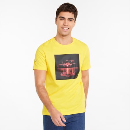 Scuderia Ferrari Nightride Men's Tee, Vibrant Yellow, small-SEA