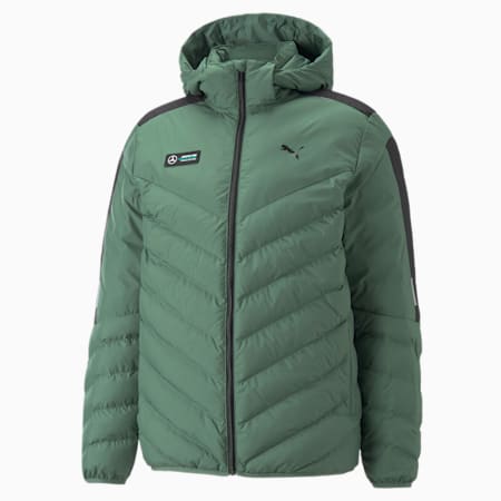 Mercedes AMG Petronas F1 MT7 EcoLite Men's Regular Fit Down Jacket, Deep Forest, small-IND