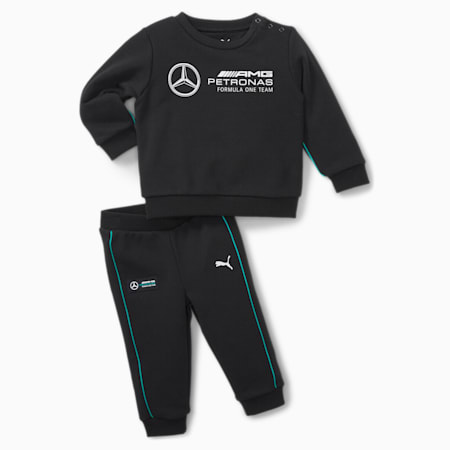 Mercedes-AMG Petronas Motorsport Formula One Crew Infant Jogger Suit, Puma Black, small-AUS