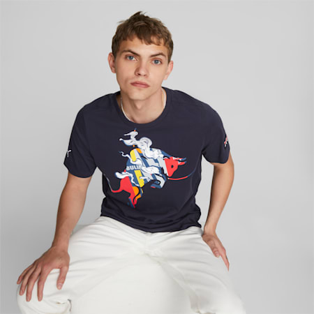 Camiseta para hombre Red Bull Racing Dynamic Bull Logo, NIGHT SKY, small