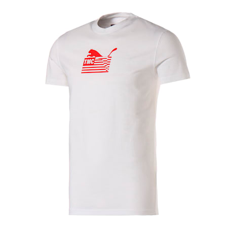 PUMA x TMC Hussle T-Shirt für Herren, Puma White-High Risk Red, small